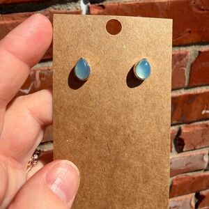 Blue Chalcedony Studs